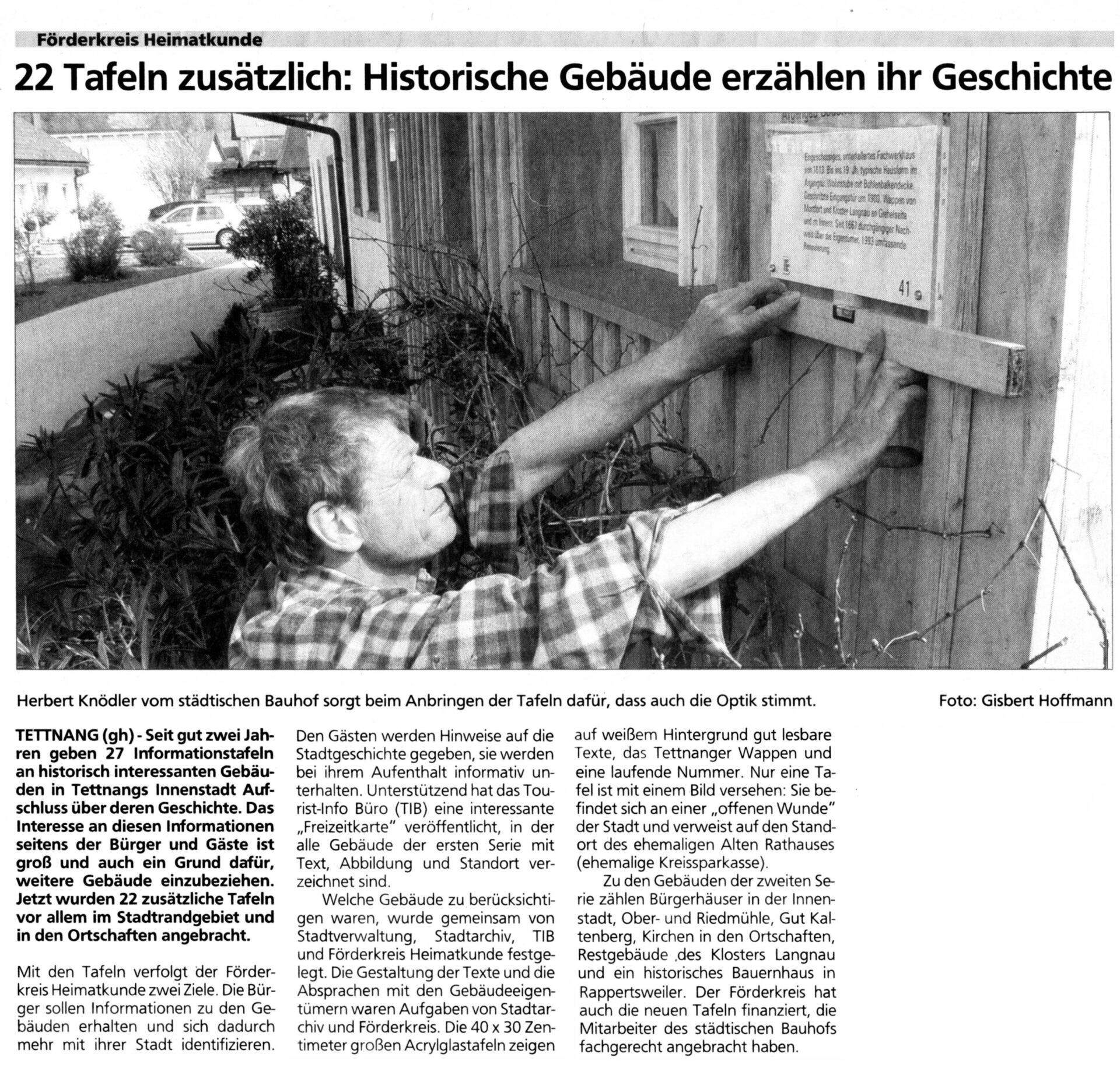 Pressebericht 24.04.2010 |  22 Tafeln zusätzlich: Historische Gebäude erzählen ihre Geschichte