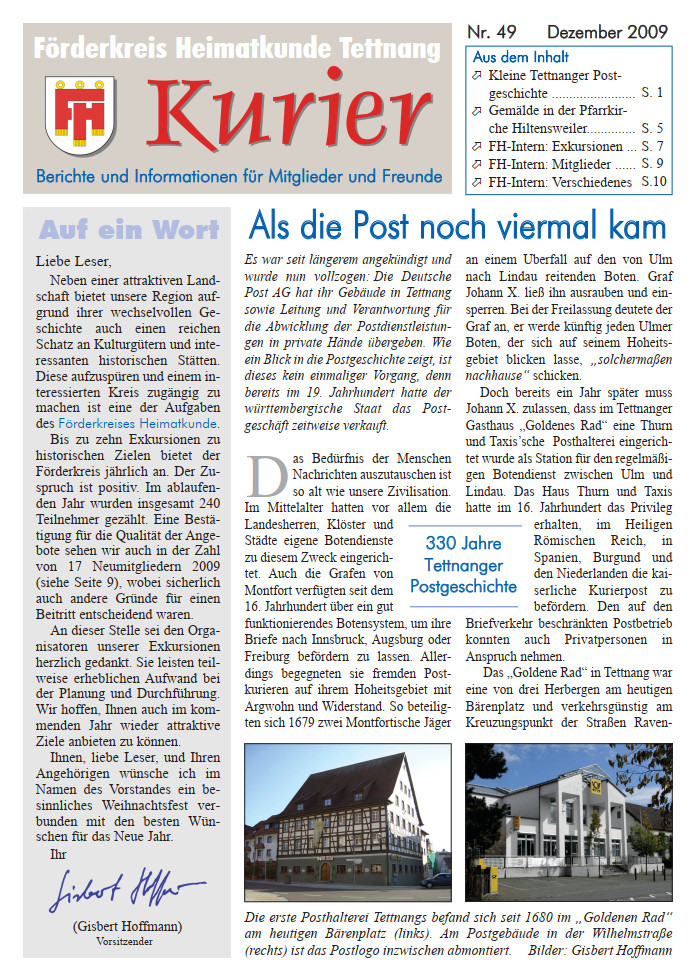 Ausgabe 49 Dezember 2009 Förderkreis Heimatkunde e.V.