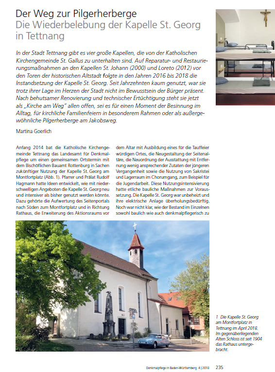 Bericht Dezember 2018 | Wiederbelebung der Kapelle St. Georg